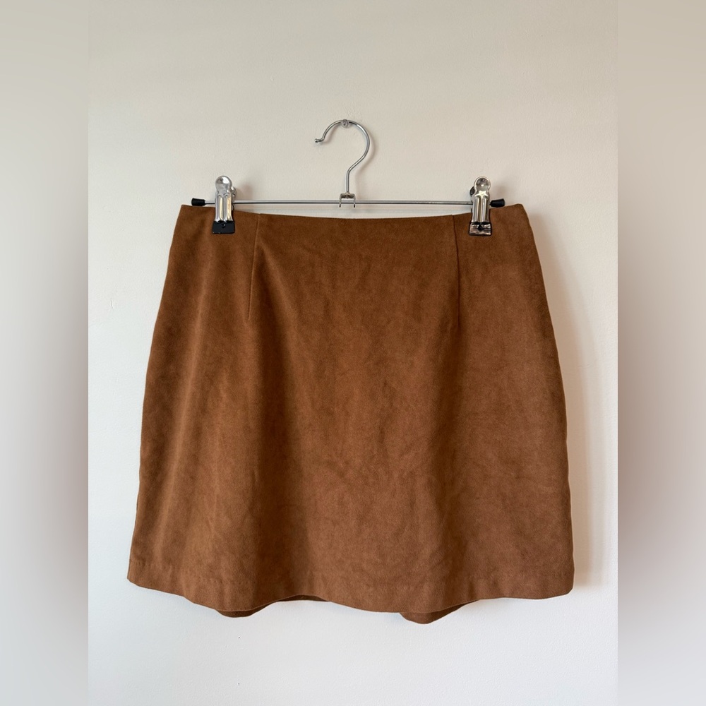 Abercrombie & Fitch Chestnut Suede Mini Skirt